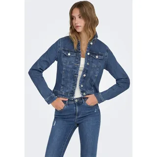 ONLY Jeansjacke »ONLWONDER – Jeansjacke mit Teilungsnähten und Stretch« sehr figurbetont, casual, Denim, Baumwollmischung, Brusttaschen, blau