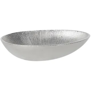 Ambia Home Dekoschale , Silberfarben , Metall , Uni , oval , 18x5x23 cm , Lfgb , Dekoration, Dekoschalen