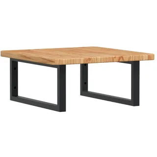 vidaXL Waschtischplatte mit Halterung Stahl und Massivholz Eiche - Braun