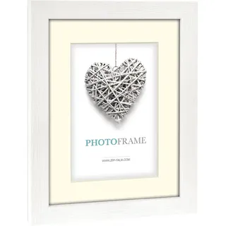 ZEP Regent 4 Passepartout 13x18 Holz Bilderrahmen weiß