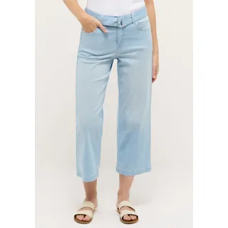 7/8-Jeans ANGELS "Linn City", Damen, Gr. 46, Länge 26, bleached blau used, Denim/Jeans, Obermaterial: 89% Baumwolle, 8% Polyester, 3% Elasthan, unifarben, relaxed fit 7/8-Länge, Jeans 7/8-Jeans, Culotte im Relaxed Fit, mit Gürtel