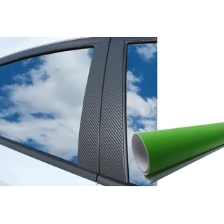 6x PREMIUM A B C Säule Tür Leisten Abdeckung Auto Folie Wrap Set Lime Grün Matt