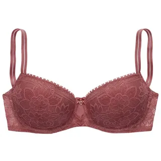 LASCANA Schalen-BH mit Bügel aus blumiger Jacquardspitze, sexy Dessous, braun