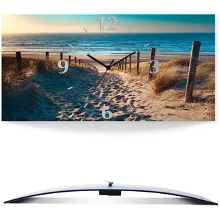 Artland Wanduhr »Weg zum Nordseestrand Sonnenuntergang« wahlweise mit Quarz- oder Funkuhrwerk, lautlos ohne Tickgeräusche, beige