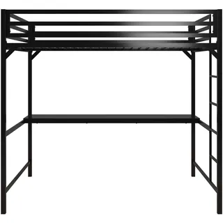 DHP Furniture Miles Metall-Hochbett mit Schreibtisch, Doppelbett, 97 x 144 x 183cm (L x W x H)