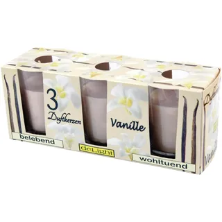 HS Candle Duftkerzen Classic Kerzen 3er Pack Vanille