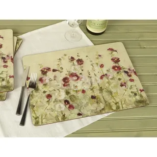 Creative Tops PREMIUM Tischsets, 4er-Set, Tischsets mit Korkrücken und abgerundeten Ecken, Wild Field Poppies Design Collection, 4 Tischsets, je 40cm x 29cm