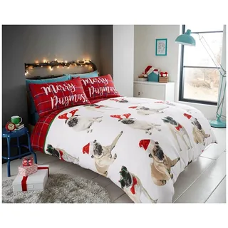 GC GAVENO CAVAILIA Bedrucktes Luxuriöser Bettbezug mit Tierdruck, atmungsaktive Federn, Quilt-Set, weiche Einhorn-Bettwäsche, Polybaumwolle, rot, King Size