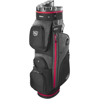 Wilson Staff Golftasche, i Lock 3 Cart Bag, Trolleytasche, 14 Fächer für diverse Golfschläger, Schwarz/Rot