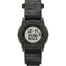 Timex Jungen Time Machines Digital Schwarz/Grüne Camouflage Schnell-Wickel-Armbanduhr TW7C77500