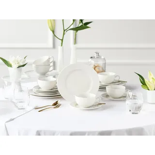 Teeservice CREATABLE "Venice, Service 18-tlg.", creme, 18, Porzellan, Geschirr-Sets, Teeservice, Zeitlose Eleganz vereint mit moderner Alltagstauglichkeit