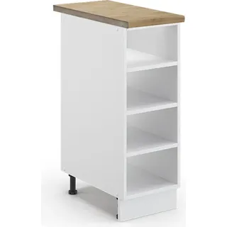 Vicco Küchenregal Fame-Line, 30 cm, AP Eiche, Weiß/Weiß - Weiß