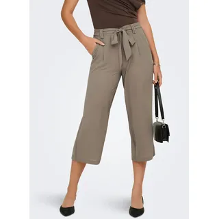 Palazzohose ONLY "ONLWINNER – Culottehose mit elastischem Bund und Kordelzug", Damen, Gr. 40, N-Gr, walnut, Web, Obermaterial: 97% Polyester, 3% Elasthan, unifarben, regular fit lang, Hosen Palazzohose, Materialmix, regular fit