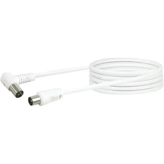 Schwaiger Anschlusskabel 90° Winkelstecker weiß, 3 m