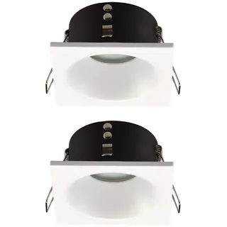 wonderlamp Einbauleuchte für Badezimmer und Außenbereich, quadratisch, IP 65, weiß, innen/außen