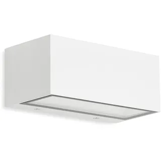 Telefunken Außenwandleuchte Glas Metall 9,1 cm IP44 12 W weiß