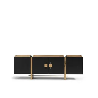 JV moebel Sideboard 50 x 84 x 240 cm Gold / Schwarz