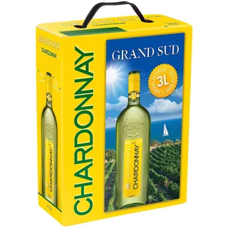 Grand Sud - Chardonnay - Sortentypischer Trocken Weißwein - Großpackungen Wein Bag in Box 3l (1 x 3 L)