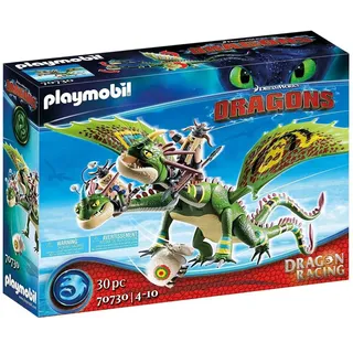 PLAYMOBIL DreamWorks Dragons 70730 Dragon Racing: Ruffnut and Tuffnut with Barf and Belch, for Children Ages 4+