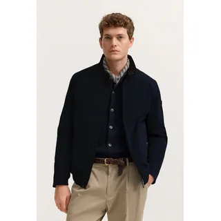 Blouson BUGATTI "Regular Fit", Herren, Gr. 50, 390, marine, 100% Polyester, unifarben, regular fit, Jacken Blouson, wasserabweisend mit Cord-Details