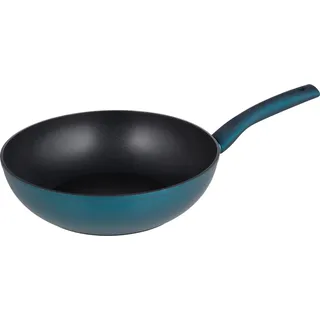 Michelino NORA 46134/5 Wokpfanne, 24 cm max. Durchmesser, Aluminium, Induktionsherd-geeignet, Antihaftbeschichtung - Petrol
