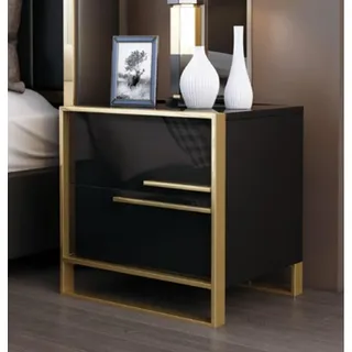 Design Nacht Tisch Konsole Beistell Schlaf Zimmer Metall Luxus Konsolen Tische - Schwarz