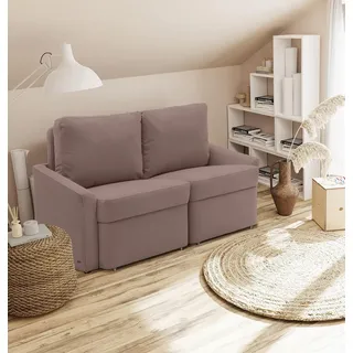 DOMO. collection Sofa Relax, 2-Sitzer Dauerschläfer, Boxspring Couch mit Schlaffunktion, Schlafsessel, Gästebett, Schlafsofa 168 x 96 x 86 cm (BxTxH), Taupe