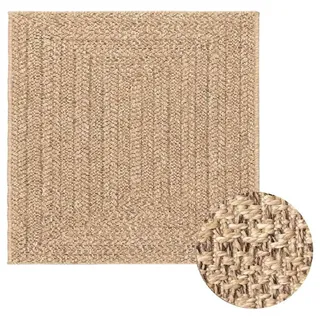 vidaXL Teppich Zizur 240/240 Cm Jute-Optik Indoor Und Outdoor , Braun , Kunststoff , Rechteckig , 240x240 cm , Teppiche und Böden, Teppiche