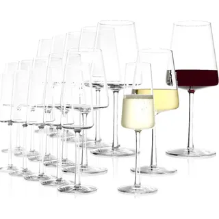 Stölzle Lausitz Power Set 18tlg. Rotweinglas+Weißweinglas+Champanger - Rot, Weiß, Beige