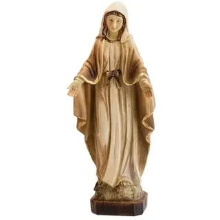 DRW Wundertätige Jungfrau Figur aus Holz, Harz, handbemalt, 20 cm
