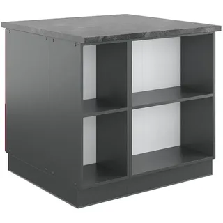 Vicco Kochinsel Fame-Line 90 x 82 x 60 cm Bordeaux Hochglanz/Anthrazit