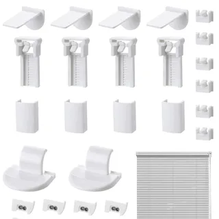 24 Stück Plissee Ersatzteile Set(4 Kit) Qiundar,Klemmfix Halterung,klemmträger plissee,Klemmträger Zubehör, plissee Klemmen,plissee klemmfix ohne Bohren