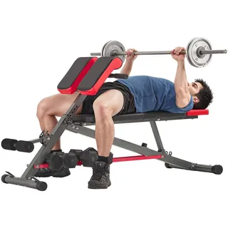 Vevor Multifunktionale Hantelbank für Ganzkörpertraining, Hyperextensionsbank römischer Stuhl, verstellbare Extensionsausrüstung mit 300 kg Bauchmuskeltraining, Trainingsgerät für Fitnessstudio