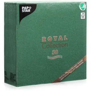 Papstar 50 Stück "ROYAL Collection" 1/4-Falz 40 cm x 40 cm dunkelgrün, #11606