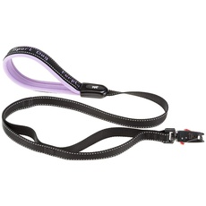 Ferplast Hundeleine Sport DOG MATIC, Hundeleine für Mittelgroße Hunde, Innovativer Karabiner mit Magnetmechanismus, Gepolsterter Griff,Verstellbare und Reflektierend, aus Nylon, 120 cm, Violett