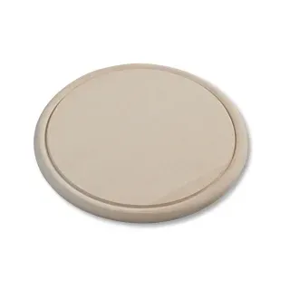 Kesper Vesperteller mit Saftrille, Birkenholz, Rundes Schneidebrett zum Schneiden und Servieren, Maße: ø 25 cm / Stärke: 1,5 cm