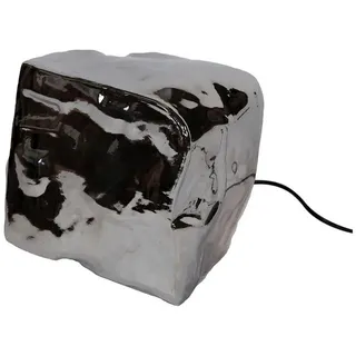 Kawola Tischlampe Edessa Silber Glas , Silberfarben , E27 , 28x28x28 cm , Lampen & Leuchten, Innenbeleuchtung, Tischlampen