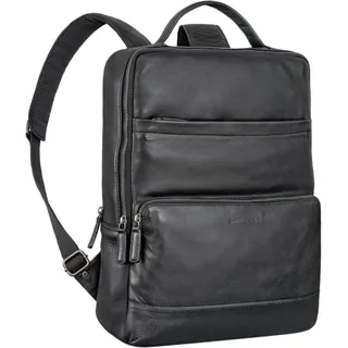 STILORD "Henning Großer Lederrucksack Herren Echtleder Laptoprucksack mit 16 Zoll Laptopfach Großer Arbeitsrucksack Herren Leder Business Rucksack für Büro und Reisen Farbe:schwarz