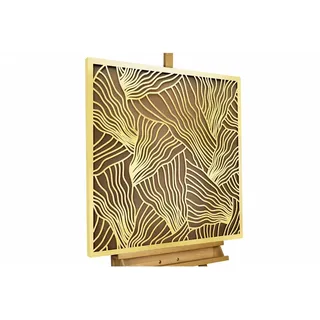 Kunstloft Metallbild Gold 80/80 cm , Goldfarben , Metall , 3x80 cm , Bilder & Rahmen, Bilder, Holz & Metallbilder