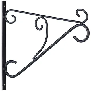 Relaxdays 2er Set Blumenampel Halterung - Schwarz