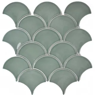 Mosaikfliese Keramik Fächer petrol glänzend Küche Badezimmer WC WB13-FS18 1Matte