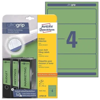 Avery Zweckform Ordneretiketten L4768-20 grün