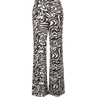 Schlaghose SPORTALM KITZBÜHEL, Damen, Gr. 36, N-Gr, beige gemustert, Web, Obermaterial: 100% Baumwolle, gemustert, mehrfarbig, regular fit lang, Hosen Schlaghose, mit allover Animalprint