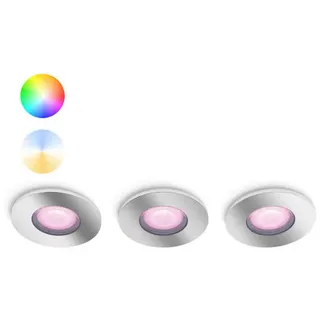 Philips Hue White and Color Xamento 3er-Pack Einbauspot 5,7W, GU10, 1050lm, 4000K, chrom