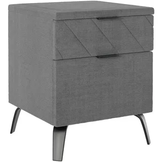 Esposa Nachtkästchen , Grau , Metall , 2 Schublade(n) Schubladen , 44x55x44 cm , Typenauswahl , Schlafzimmer, Nachtkästchen