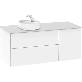 Waschbecken links + Unterschrank 2 Schubladen + 1 Tür Beyond Roca, 120 x 50 x 52 cm, Weiß (A851398806)