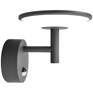 Lucande LED Wandleuchte außen Fenia mit Bewegungsmelder (spritzwassergeschützt (Modern) in Schwarz aus Aluminium (1 flammig,) - Außenwandleuchten Wandlampe Led Außenlampe Outdoor für