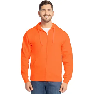 Fruit of the Loom Uni Eversoft Fleece Hoodies, Pullover & Full Zip, Moisture Wicking & Breathable, Sizes S-4x Kapuzenpullover, Sicherheits-Orange, Durchgehender Reißverschluss, Medium