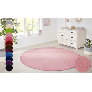 HANSE Home Teppich »Shashi« rund 8,5 mm Höhe Kurzflor, Unifarben, Teppich, Weich, Esszimmer, Kinderzimmer, Flur, rosa