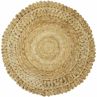 carpetfine Sisalteppich Juteteppich Luca, rund, Höhe: 13 mm, natürliches Pflanzenmaterial von Hand gewebt, Boho Style beige Ø 90 cm x 13 mm
